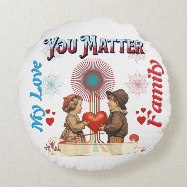 You Matter Sierkussen - Inspirerend decoratie Rond Kussen (Achterkant)