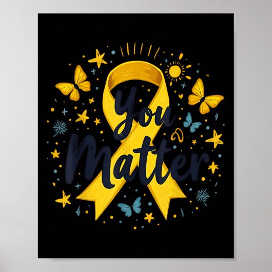 You Matther Suicide Prevention Awareness Yellow Ri Poster (Voorkant)