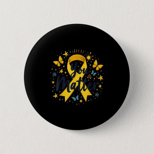 You Matther Suicide Prevention Awareness Yellow Ri Ronde Button 5,7 Cm (Voorkant)