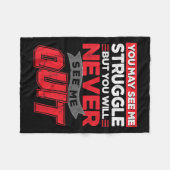 You May See Me Struggle But You'll Never See Me Qu Fleece Deken (Voorkant (Horizontaal))