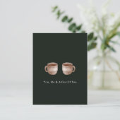 You, Me And A Cup Of Tea Quote And Illustration Briefkaart (Staand voorkant)