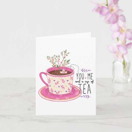 You Me And A Cup Of Tea Quote  Kaart (Orchidee)