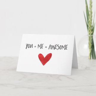 You + Me = Awesome | Love Note Feestdagen Kaart