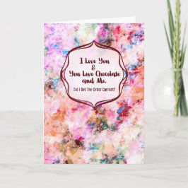 You, Me & Chocolate – Funny Anniversary  Kaart