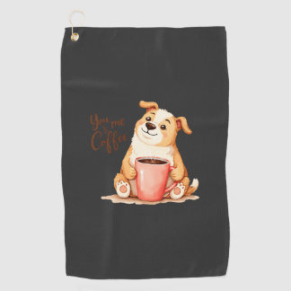 You & me Coffee - Schattige Corgi & Gezellige Brou Golfhanddoek