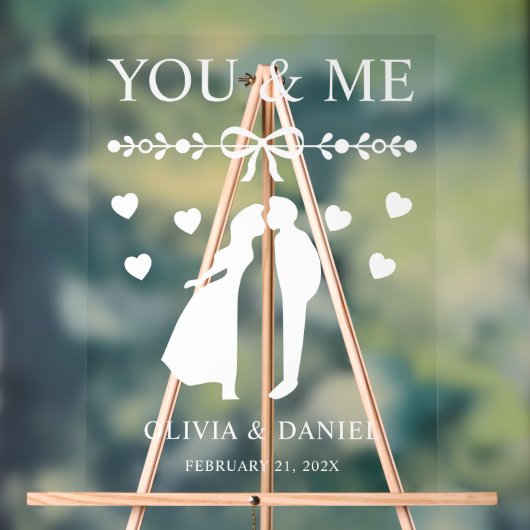 You & Me Custom Bruiloft Acryl Bord (Neutraal)