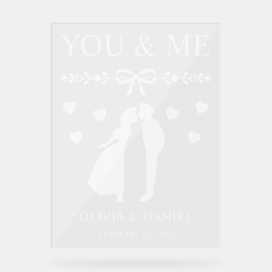 You & Me Custom Wedding Acryl Bord (Voorkant)