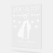 You & Me Custom Wedding Acryl Bord (Hoek)