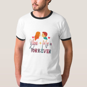 You + Me = Forever" Basic Ringert-shirt T-shirt