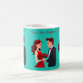 You + Me = Forever Romantic Couple Mug Koffiemok (Center)