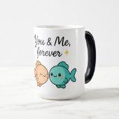 You & Me Forever Schattige Fish Couple Design Magische Mok (Voorkant rechts)