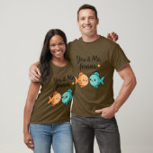 You & Me Forever Schattige Fish Couple Design T-shirt (Unisex)