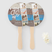 You & Me. Fotocollage van herinneringen. Houten pa Handwaaier (Voorkant en achterkant)