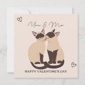 You & Me Happy Feline Friends Valentijnsdag Kaart (Voorkant)