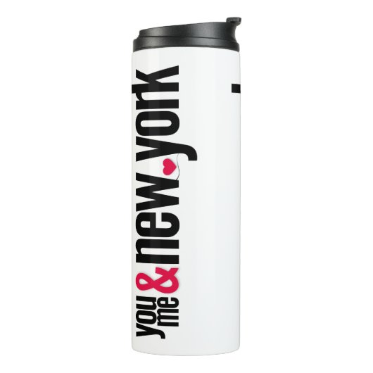 You Me & New York Thermal Tumbler Romantic Travel Thermosbeker (Gedraaid links)