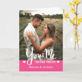 You & Me Samen Voor eeuwig Foto Roze Valentijn Kaart (Gele Bloem)