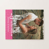 You & Me Samen Voor eeuwig Foto Roze Valentijn Legpuzzel (Horizontaal)