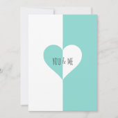 You & Me Suite Blauwgroen Blauwe Repetitie Uitnodi Kaart (Voorkant)