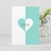 You & Me Suite Blauwgroen Blauwe Repetitie Uitnodi Kaart (Staand voorkant)