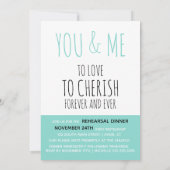 You & Me Suite Blauwgroen Blauwe Repetitie Uitnodi Kaart (Achterkant)