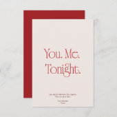 You. Me. Tonight. Valentine's Day Invitation Card Kaart (Voorkant / Achterkant)