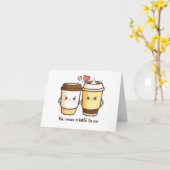 “You Mean A Latte To Me” Kawaii Latté Kaart (Gele Bloem)