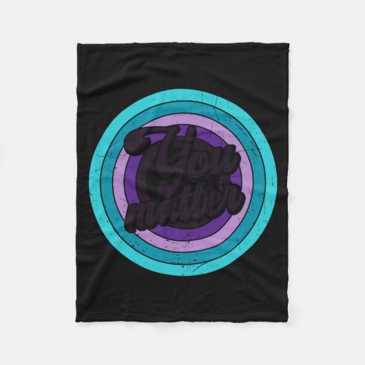 You Mental Health Message Suicicde Awareness Long  Fleece Deken (Voorkant)