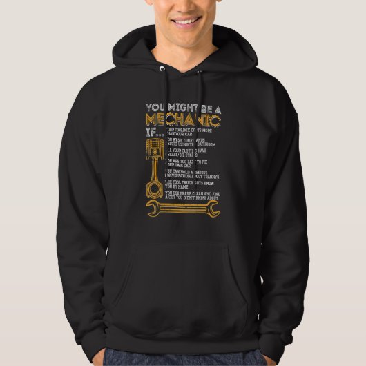 You Might Be A Mechanic If Mechanic Men Hoodie (Voorkant)