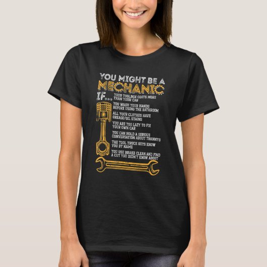 You Might Be A Mechanic If   Mechanic Men T-shirt (Voorkant)