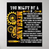 You Might Be A Mechanic If Reasons For Mechanical Poster (Voorkant)