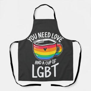 You Need Love and a Cup of LGBT Pride Maand 2025 Schort