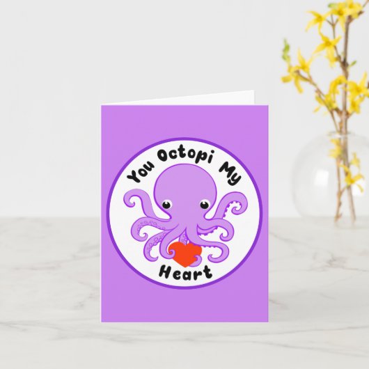 You Octopi Mijn Hart Kaart (Gele Bloem)
