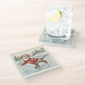 You Otter Be Skating, Glass Coaster Glazen Onderzetter (Schuin)