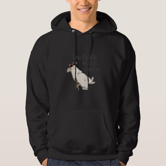 You people must be exhausted cat with sunglasses p hoodie (Voorkant)
