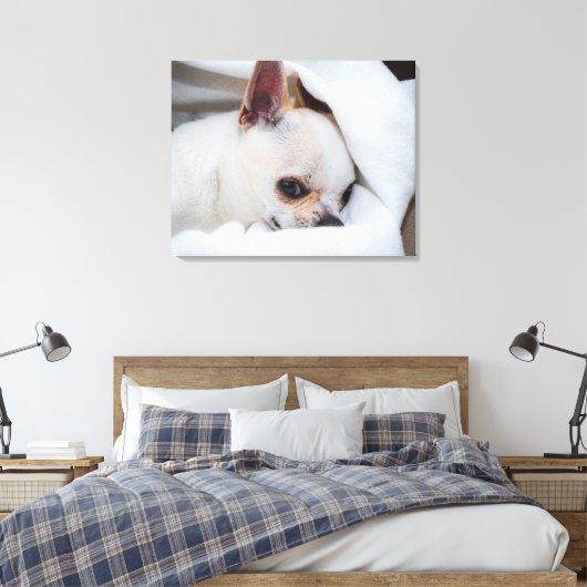 You pet dog puppy custom foto chihuahua canvas afdruk (Insitu (Slaapkamer))