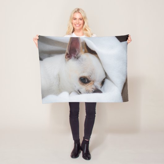 You pet dog puppy custom foto chihuahua fleece deken (In situ)