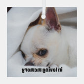 You pet dog puppy custom foto chihuahua glas ornament (Achterkant)