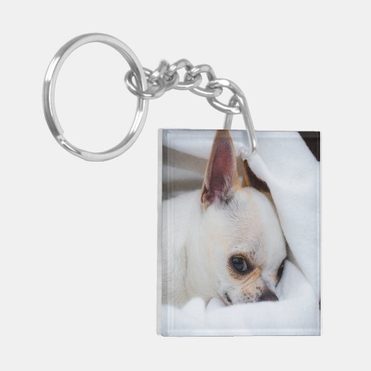 You pet dog puppy custom foto chihuahua sleutelhanger (Voorkant Links)