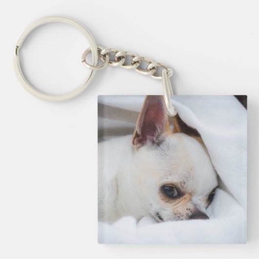 You pet dog puppy custom foto chihuahua sleutelhanger (Voorkant)