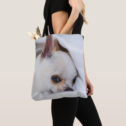 You pet dog puppy custom foto chihuahua tote bag (Dichtbij)