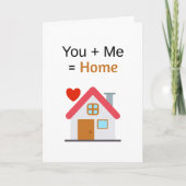 You Plus Me Equals Home Valentine's Day  Kaart (Voorkant)