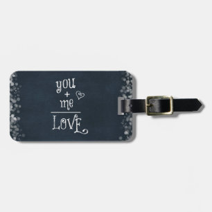 You Plus Me staat gelijk aan Love Quote op schoolb Bagagelabel
