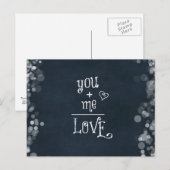 You Plus Me staat gelijk aan Love Quote op schoolb Briefkaart (Voorkant / Achterkant)