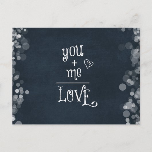 You Plus Me staat gelijk aan Love Quote op schoolb Briefkaart (Voorkant)