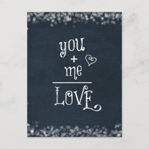 You Plus Me staat gelijk aan Love Quote op schoolb Briefkaart