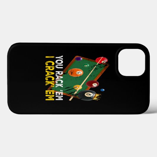 You Rack Em I Crack Em Billiard Pool Case-Mate iPhone Case (Achterkant (horizontaal))