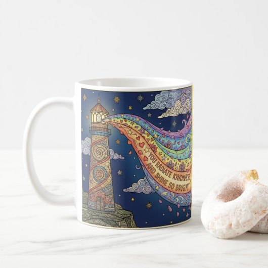 You Radiate Kindness Photo Coffee Mug Koffiemok (Met donut)