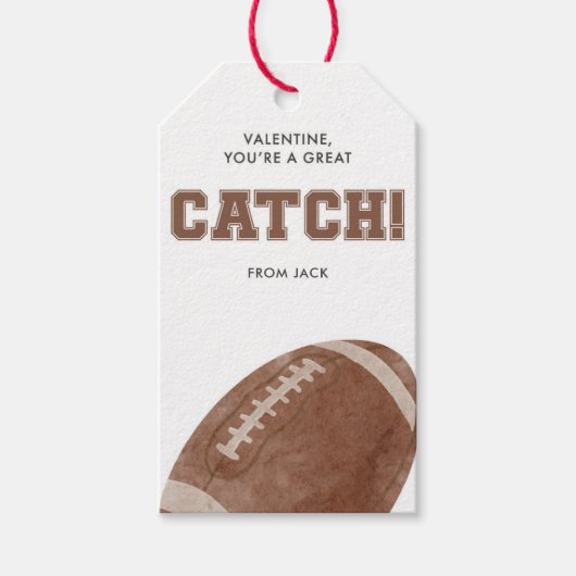 You’re a Catch Classroom Valentine Football Cadeaulabel (Voorkant)