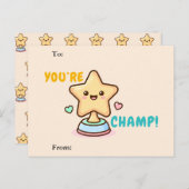 You’re a Champ Classroom Valentine Card Feestdagenkaart (Voorkant / Achterkant)