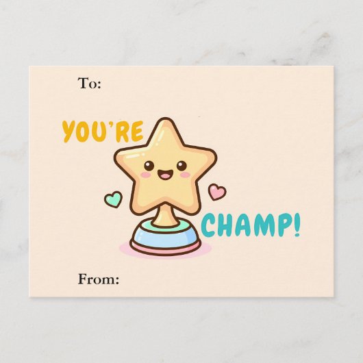 You’re a Champ Classroom Valentine Card Feestdagenkaart (Voorkant)